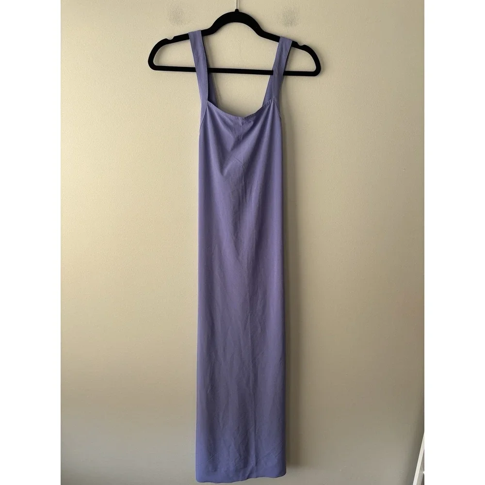 Athleta Arrival‎ Maxi Cross Back Dress Dark Adonis Blue Size XS Athleisure Lilac - Picture 4 of 11